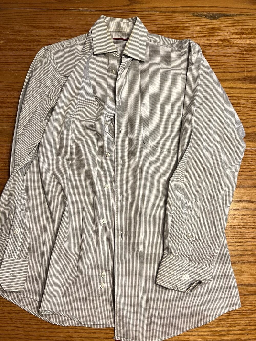 Alfani Shirt Medium Gray Long Sleeve Button Down Me